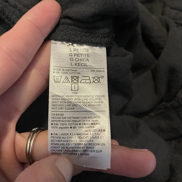 Old Navy NWT Safari Pant Womens Sz L Petite Panther Black Drawstring Beach Comfy - Picture 8 of 14